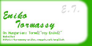 eniko tormassy business card